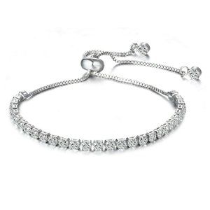Tennis Slider Bracelet Sterling Silver overlay made with Swarovski Elements